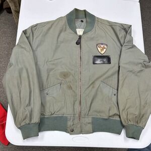 USAF Flight Jacket Mens XL Green Fair Desert Storm Patch Bomber CWU-45P Style